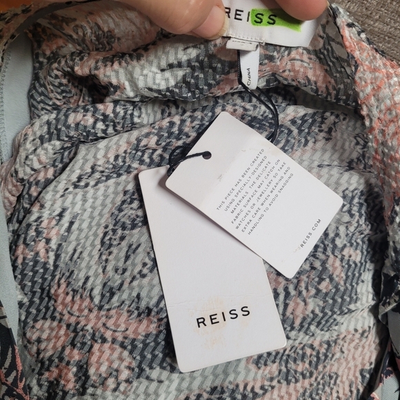 Reiss Lacey Paisley Print Textured Mini Dress - Picture 4 of 8